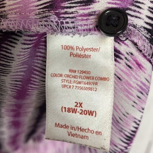 FADED GLORY 3/4 SLEEVE BLOUSE RIPPED  2X - Picture 8 of 8